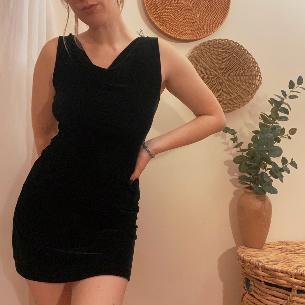 Vintage Donna Karan DKNY Little Black DressVelvet Kitty Dress